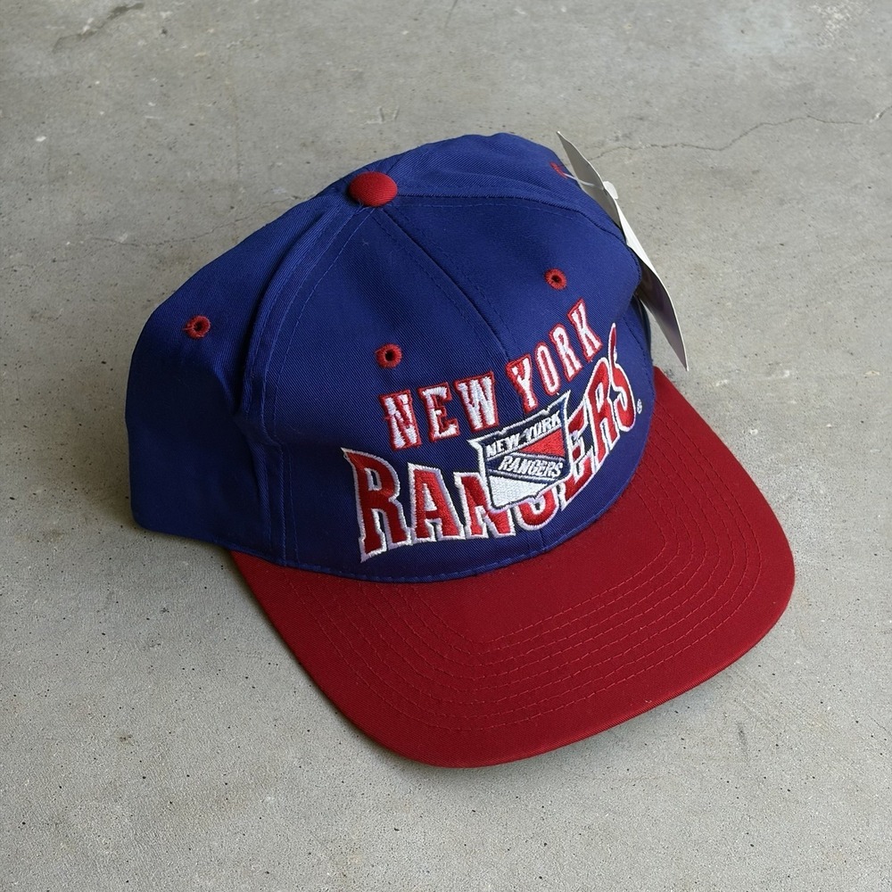 Vintage New York Rangers 90s GCC Cap Hat Snap Back Red White Blue NHL Hockey NWT